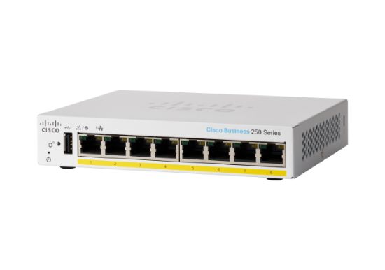 Image de Cisco CBS250-8PP-D Switch - Gris (CBS250-8PP-D-UK-RF)
