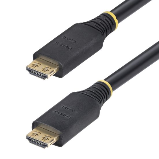 Image de StarTech.com Câble HDMI Haute Vitesse de 15 m avec Connecteurs à Verrouillage, 4K 60 Hz/1440p 144 Hz, HDR10/HDCP 2.2/ARC, 18 Gbps, Câble UHD HDMI pour Téléviseur/Mon ... (HDMI2-CABLE-GRIP-15M)