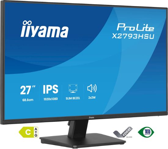 Image de iiyama ProLite écran plat de PC 68,6 cm (27") 1920 x 1080 pixels Full HD LED Noir (X2793HSU-B1)