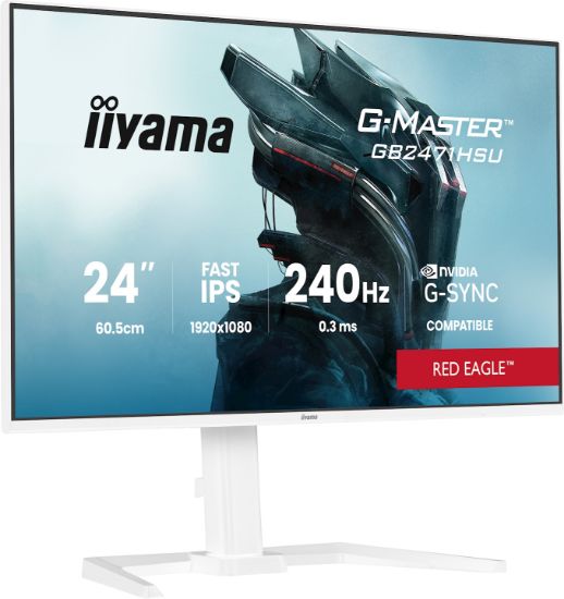 Image de iiyama G-MASTER écran plat de PC 60,5 cm (23.8") 1920 x 1080 pixels Full HD LED Blanc (GB2471HSU-W1)