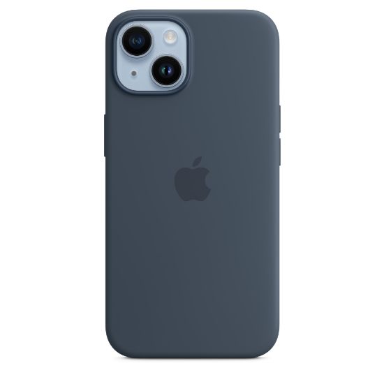 Image de Apple Coque en silicone avec MagSafe pour iPhone 14 - Bleu orage - Marine (MW5T3ZM/A)