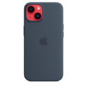 Image de Apple Coque en silicone avec MagSafe pour iPhone 14 - Bleu orage - Marine (MW5T3ZM/A)