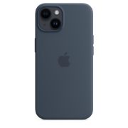 Image de Apple Coque en silicone avec MagSafe pour iPhone 14 - Bleu orage - Marine (MW5T3ZM/A)