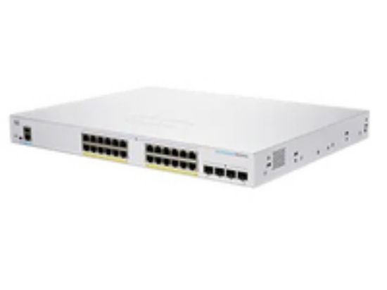 Image de Cisco Business 250, 24 10/100/1000 PoE+ ports with 195W power budget, 4 Gigabit SFP, EU Switch - Argent (CBS250-24P-4GUK-RF)
