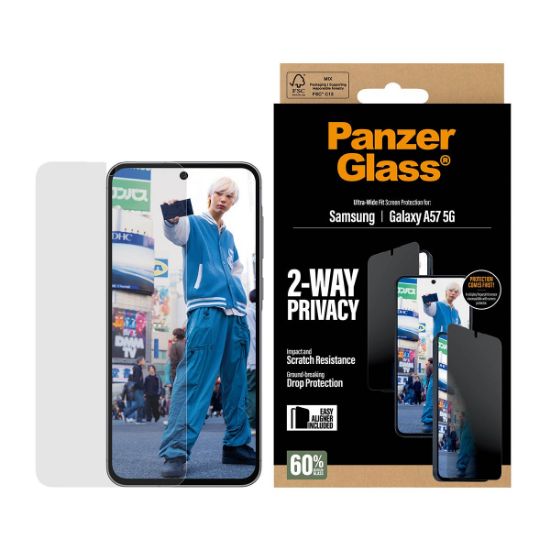 Image de PanzerGlass Privacy Screen Protector UWF - Clear - Samsung Galaxy A57 5G Protection d'écran transparent (PG31825)