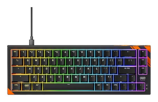 Image de CHERRY K5 PRO TMR COMPACT clavier Gaming USB QWERTY Anglais américain Noir, Orange (G8E-24200LACAUS-2)