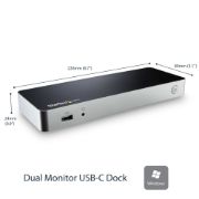 Image de StarTech.com Station d'Accueil USB C Double Écran avec PD 60W pour PC Portables Windows - Dock USB C vers HDMI / DVI - Dock USB 3.1 Gen 1 Type C avec Chargement - Compatible ... (MST30C2HHPDU)