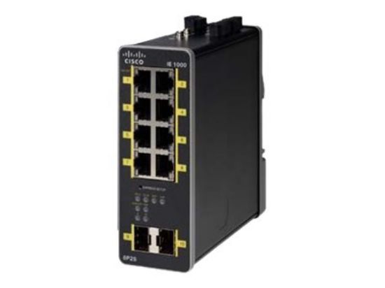 Image de Cisco commutateur réseau Géré Gigabit Ethernet (10/100/1000) Connexion Ethernet, supportant l'alimentation via ce port (PoE) Noir (IE-1000-8P2S-LM)
