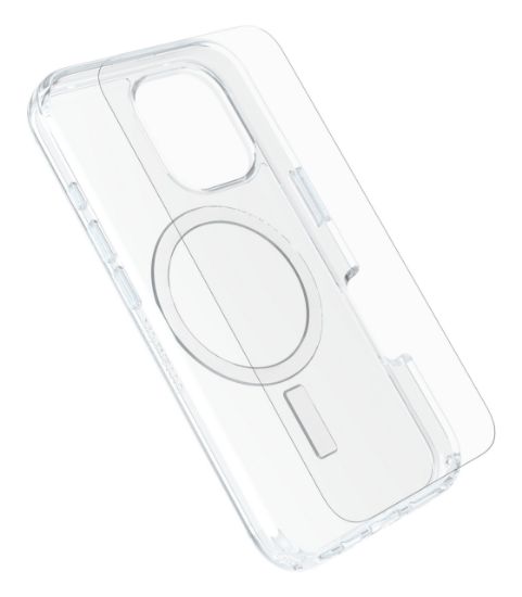 Image de OtterBox Symmetry Series Clear pour MagSafe + Premium Glass pour Apple iPhone 16, Transparente (78-81450)