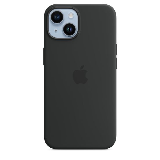 Image de Apple Coque en silicone avec MagSafe pour iPhone 14 - Minuit - Noir (MW5R3ZM/A)
