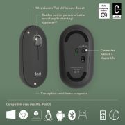 Image de Logitech Pebble 2 Combo clavier Souris incluse Universel RF sans fil + Bluetooth QWERTY US International Graphite (920-012239)