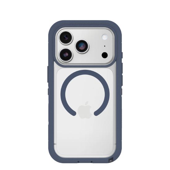 Image de OtterBox Defender Pro XT Clear Series pour Apple iPhone 17 Pro, Bootcut - Bleu,Transparent (77-98514)