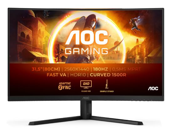 Image de AOC G4 écran plat de PC 80 cm (31.5") 2560 x 1440 pixels Quad HD LCD Noir, Gris (CQ32G4VE)