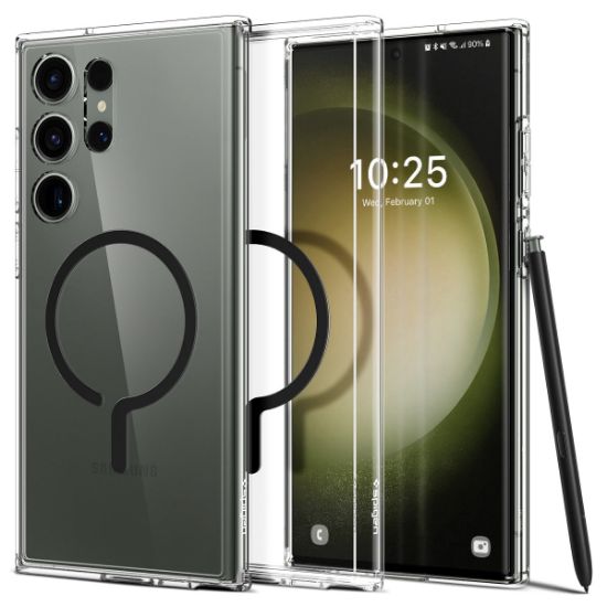 Image de SPIGEN Galaxy S23 Ultra Case Ultra Hybrid OneTap Ring - Noir,Transparent (ACS05621)