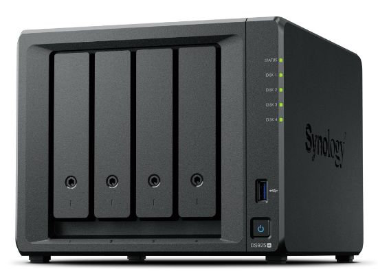 Image de Synology DiskStation , Up to 180 TB of raw storage with expansion unit, Two built-in 2.5GbE ports and over 522/565 MB/s sequential read/write Serveur de stockage de données - Noi ... (DS925+)