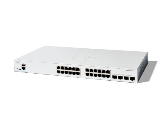 Image de Cisco Catalyst 1300-24T-4X Managed, 24 Port GE, 4x10GE SFP+, Limited Lifetime Protection Switch - Blanc (C1300-24T-4X)