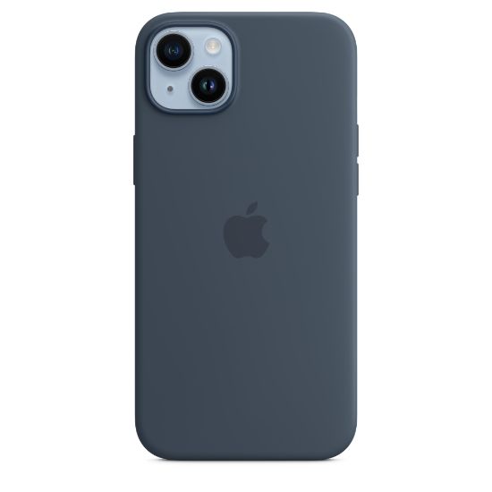 Image de Apple Coque en silicone avec MagSafe pour iPhone 14 Plus - Bleu orage - Marine (MW503ZM/A)