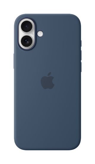 Image de Apple Coque en silicone avec MagSafe pour iPhone 16 Plus - Denim - Bleu fonc (MYYA3ZM/A)