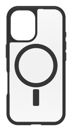 Image de OtterBox React Series pour MagSafe pour Apple iPhone 16, Black Crystal - Noir,Transparent (77-96243)
