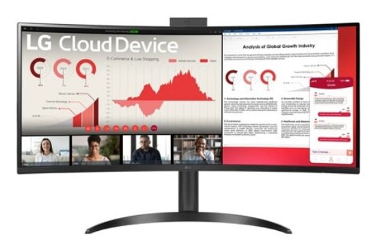 Image de LG PC tout en un/station de travail Intel® Pentium® Silver N6005 86,4 cm (34") 3440 x 1440 pixels All-in-One thin client 8 Go DDR4-SDRAM 16 Go eMMC Wi-Fi 6 (802.11ax) Noir (34CR651N-6P)