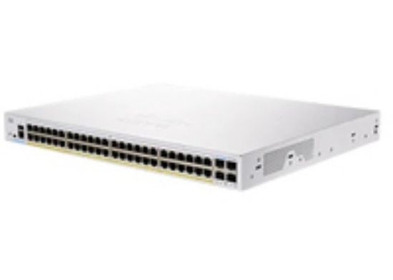 Image de Cisco Business 250, 48 10/100/1000 PoE+ ports with 370W power budget, 4 10 Gigabit SFP+, EU Switch - Argent (CBS250-48P-4XUK-RF)