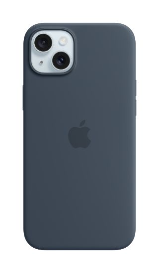 Image de Apple Coque en silicone avec MagSafe pour iPhone 15 Plus - Bleu orage - Marine (MXQT3ZM/A)