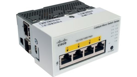 Image de Cisco Catalyst Micro for wall-jack Deployments, 2x SFP uplink Switch - Gris (CMICR-4PS)