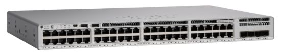 Image de Cisco Catalyst 9200L Géré L3 Gigabit Ethernet (10/100/1000) Connexion Ethernet, supportant l'alimentation via ce port (PoE) Gris (C9200L-48PL-4X-E)