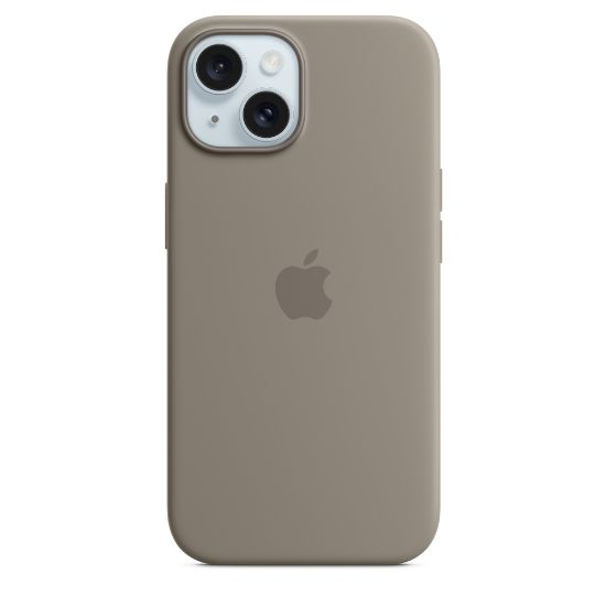 Image de Apple Coque en silicone avec MagSafe pour iPhone 15 - Argile - Taupe (MXPG3ZM/A)