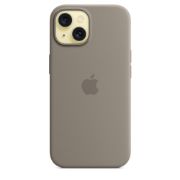 Image de Apple Coque en silicone avec MagSafe pour iPhone 15 - Argile - Taupe (MXPG3ZM/A)