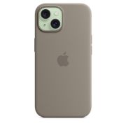 Image de Apple Coque en silicone avec MagSafe pour iPhone 15 - Argile - Taupe (MXPG3ZM/A)
