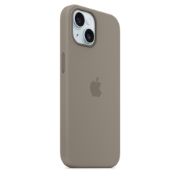 Image de Apple Coque en silicone avec MagSafe pour iPhone 15 - Argile - Taupe (MXPG3ZM/A)