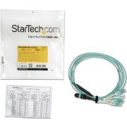 Image de StarTech.com Câble Fibre Optique Multimode OM3 de 2m MTP(F)/PC vers 4x LC/PC Duplex Breakout, OFNP, 8F Type-A, 50/125µm LOMMF, réseaux 40G, Faible Perte d'Insertion, Cordon de ... (MPO8LCPL2M)