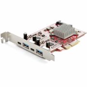 Image de StarTech.com Carte PCI Express USB 4 Ports - Carte d'Extension PCIe USB 10Gbps avec 2 Controlleurs - 2x USB-C & 2x USB-A (USB 3.2 Gen 2) - Carte PCI-e USB/USB-C - Full Pro ... (PEXUSB312A2C2V)