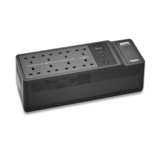 Image de APC Back-UPS, 500VA/300W Floor/Wall Mount, 230V, 8x UNEL outlets, USB Type A Port, User Replaceable Battery - Professionnels (BE500G2-IT)