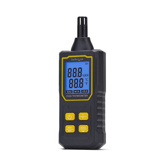 Image de StarTech.com Thermomètre/Humidimètre Numérique de Poche, Hygromètre avec Grand Écran LCD, Thermomètre Portable pour Salles de Serveurs/Bureaux, Capteur Précis, Valeurs M ... (DH60-THERMOMETER)