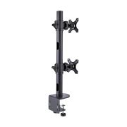 Image de StarTech.com Support de Bureau pour 2 Moniteurs Empilés Verticalement, Double 49", Poids total 32kg, Pince en C, Support pour 2 Écrans, Système VESA à Dégagement Rapi ... (H2MPV-MONITOR-MOUNT)