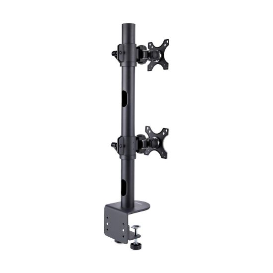 Image de StarTech.com Support de Bureau pour 2 Moniteurs Empilés Verticalement, Double 49", Poids total 32kg, Pince en C, Support pour 2 Écrans, Système VESA à Dégagement Rapi ... (H2MPV-MONITOR-MOUNT)