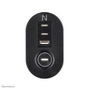 Image de Neomounts Multiprise de bureau avec pince et ports USB-C et USB-A - charge rapide (DS22-840BL6)