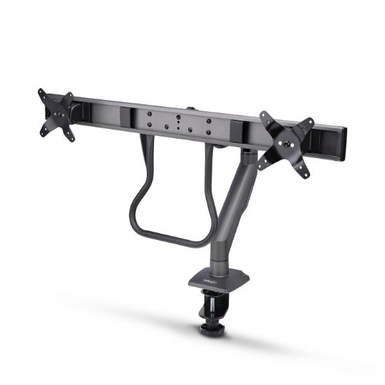 Image de StarTech.com Bras pour Double Moniteur avec Barre Transversale, Écrans Jusqu'à 27", VESA 75x75/100x100, Max 15kg, Pince en C, Entièrement Articulé, Ressort Mécanique, ... (H2M1AS2-MONITOR-ARM)