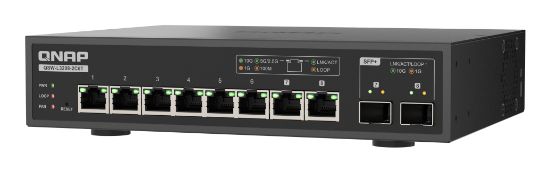 Image de QNAP commutateur réseau Géré L2 10G Ethernet (100/1000/10000) Bureau Noir (QSW-L3208-2C6T)
