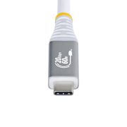 Image de StarTech.com Câble USB4 de 3 m, 20 Gbit/s, Câble USB-C Certifié USB-IF, 60 W PD, 4K 120 Hz DP 1.4, Gaine en TPE, Cordon USB-C Blanc (CC3M20GUSB4CXW)