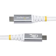 Image de StarTech.com Câble USB4 de 50cm, 80 Gbit/s, Câble USB-C Certifié USB-IF, 240 W PD, 8K 120 Hz/4K 240 Hz DP2.1 DP80, Gaine en TPE, Compatible Thunderbolt 4 - Cordon USB ... (CC50CM80GUSB4CABLEW)