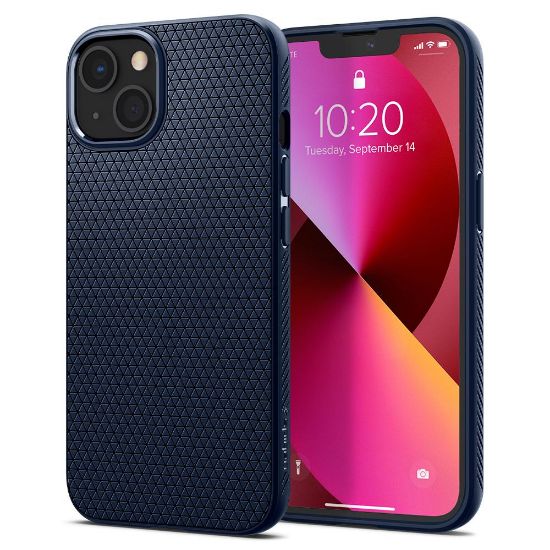 Image de SPIGEN iPhone 13 Case Liquid Air, navy blue - Bleu (ACS03520)