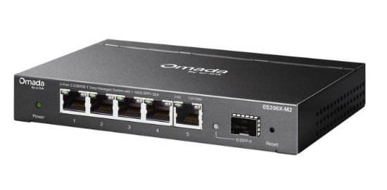 Image de TP-Link Omada commutateur réseau Géré L2 2.5G Ethernet (100/1000/2500) Montage sur le bureau ou sur le mur Noir (ES206X-M2)