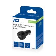 Image de ACT Chargeur rapide USB-C 2 ports pour voiture, 95 W, avec Power Delivery PPS, Quick Charge et GaNFast (AC2210)