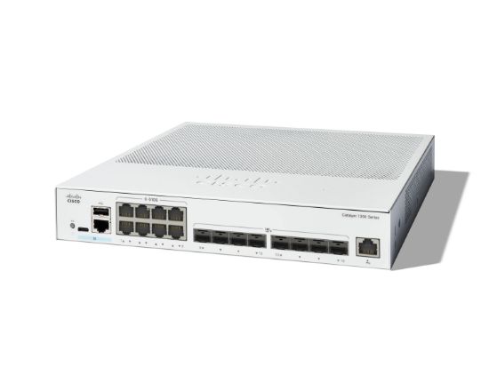 Image de Cisco Catalyst 1300-16XTS Managed, 8 Port 10G Copper, 8x10GE SFP+, Limited Lifetime Protection Switch - Gris (C1300-16XTS)