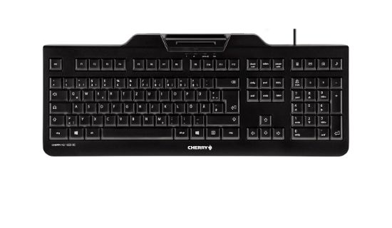 Image de CHERRY KC 1000 SC Clavier filaire lecteur cartes à puce, noir, USB, AZERTY - FR (JK-A0100FR-2)