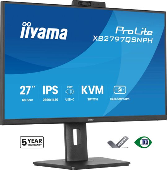 Image de iiyama ProLite 27IN IPS LCD 4MS 2560X1440 350CD/M2 HDMI/DP/USB 2 écran plat de PC 68,6 cm (27") 2560 x 1440 pixels Quad HD Noir (XB2797QSNPH-B1)