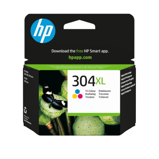 Image de HP 304XL Cartouche d’encre trois couleurs grande capacité authentique Cartouche dencre - Cyan,Magenta,Jaune (N9K07AE)